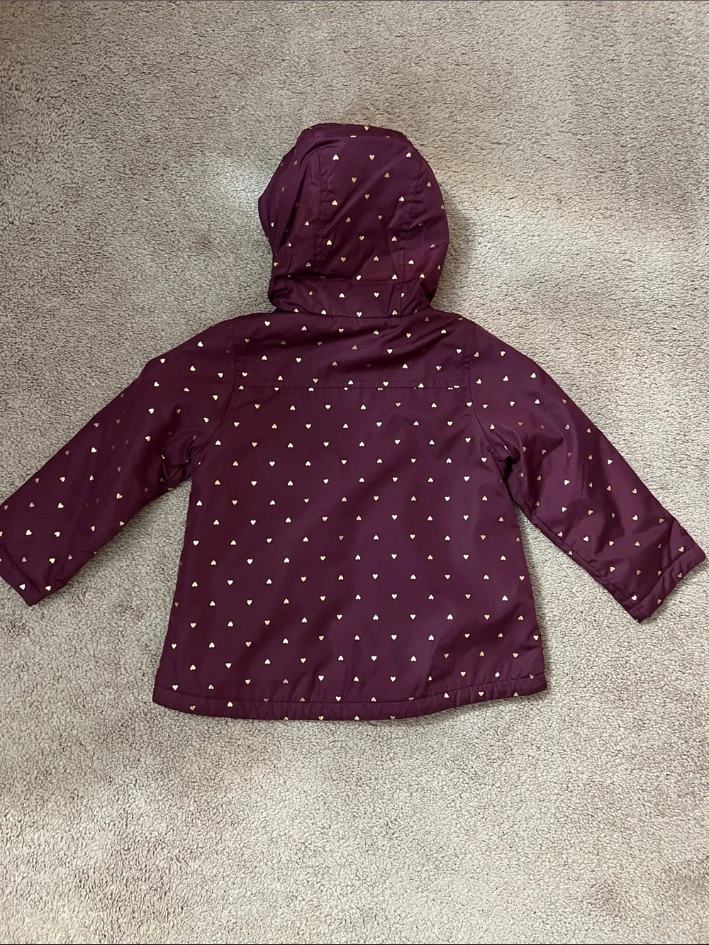 Carter’s Girls' Maroon Heart Hooded Jacket